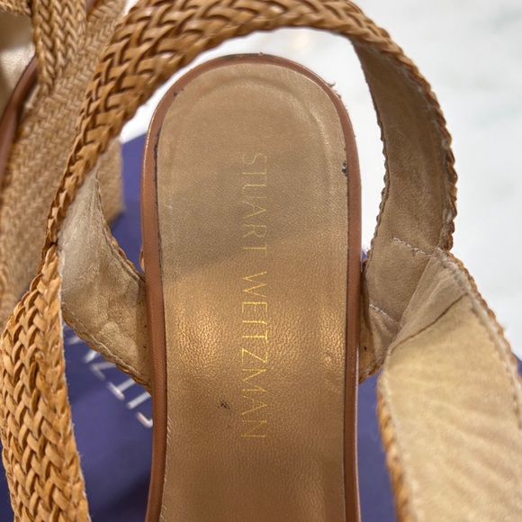 Stuart Weitzman Brown Woven Wedge Sandals - Picture 3 of 6